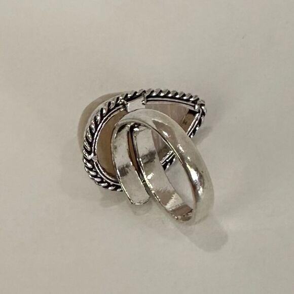 💕 Natural Peach Pear Moonstone Silver overlay Ring Size adjustable - Picture 6 of 6